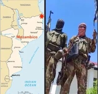 cartina di Capo Delgado e truppe occupanti